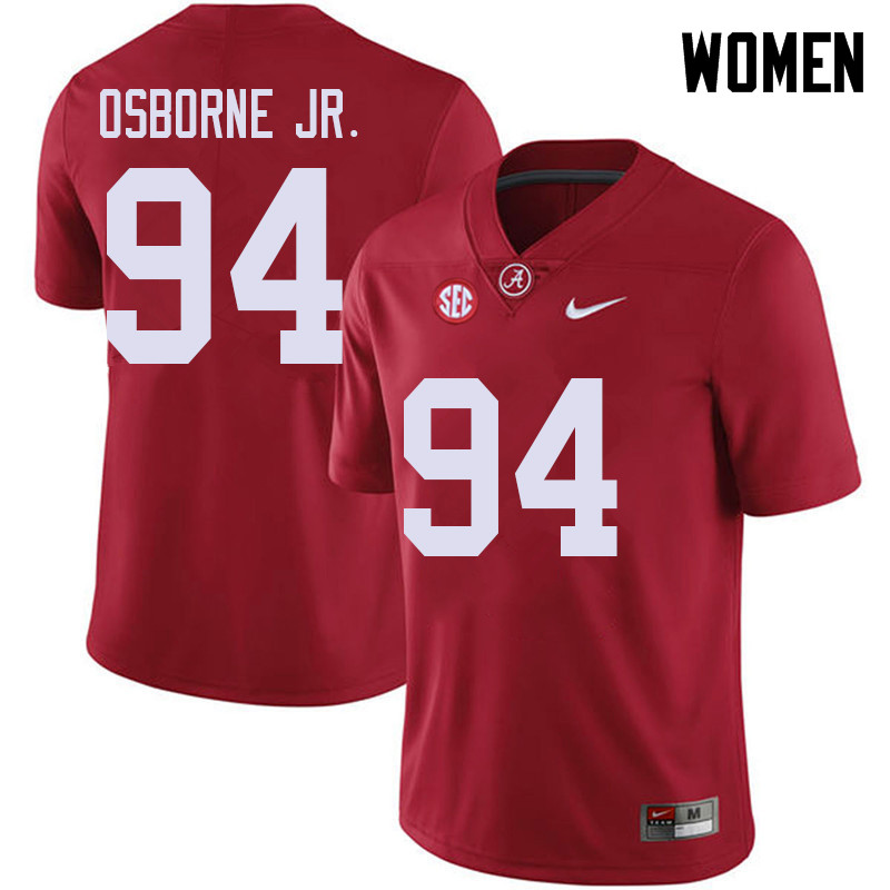 Women #94 Mario Osborne Jr. Alabama Crimson Tide College Football Jerseys Sale-Red